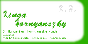 kinga hornyanszky business card